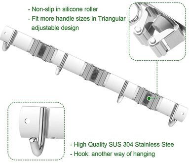 38.5Cm Mop Bezem Houder Met 4 Haken Wall Mount Heavy Duty Rvs Utility Punch Gratis Rack Voor Keuken badkamer