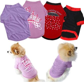 38 @ Vier Stuk Hond Shirt Voor Pet Kleding Zomer Puppy Licht En Ademend Kleding T-shirt Kleding Kleine En Medium honden