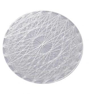 38 Cm Ronde Holle Warmte Geïsoleerde Koffie Thee Cup Pad Eettafel Decor Placemat zilver wit