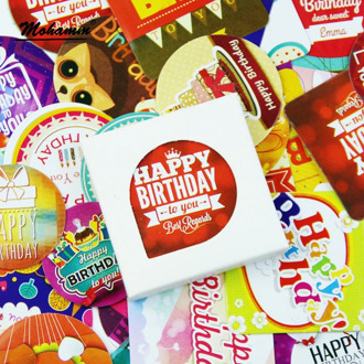 38 Pcs/Pack Happy Birthday Decorative Paper Sticker Diy Gift Scrapbooking Stamp Cute Label Stickers Self Adhesive Stickers