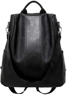 38# Woman Anti-theft Backpack Bag Casual Wild Soft Leather Dual-use Small Backpack Large Capacity Cheap Offer Rucksack zwart