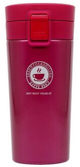 380 Ml Draagbare Reizen Koffie Mok Thermoskan Thermo Fles Water Auto Mok Thermocup Rvs Thermos Tumbler Cup roos rood