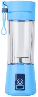 380Ml 2 Bladen Usb Oplaadbare Draagbare Elektrische Sap Machine Huishoudelijke Blender Draagbare Multifunctionele Juicer Quick Juicerer Blauw