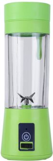380Ml 4/6 Blades Draagbare Elektrische Fruit Juicer Thuis Usb Oplaadbare Smoothie Maker Blenders Machine Sport Fles Sap Cup Green4Blades