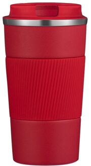 380Ml/510Ml Dubbele Rvs Koffie Thermos Mok Met Antislip Case Auto Vacuüm heupfles Reizen Geïsoleerde Fles 500ml / rood