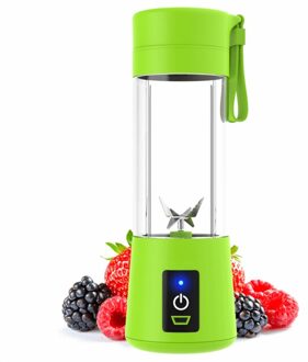 380Ml 6 Blades Draagbare Blender Elektrische Fruitpers Huishoudelijke Oranje Citruspers Voor Kind Thuis Keuken Mixer Smoothie Maken groen