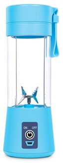 380Ml Draagbare Blender Usb Oplaadbare Juicer Cup Smoothies Mixer Fruit Machine 6 Blades Juicer blauw