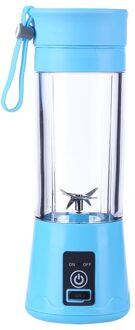 380Ml Draagbare Juicer Elektrische Usb Oplaadbare Smoothie Blender Machine Mixer 4/6 Blades Sap Cup Maker Snelle Fruit Blenders 6 Blades-blauw