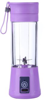 380Ml Draagbare Juicer Elektrische Usb Oplaadbare Smoothie Blender Machine Mixer 4/6 Blades Sap Cup Maker Snelle Fruit Blenders 6 Blades-paars