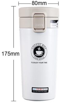 380Ml Dubbele Rvs 304 Koffie Mok Lekvrije Thermos Mok Reizen Thermische Kop Thermosmug Water Fles Voor wit (380ml)