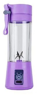 380Ml Elektrische Fruit Citrus Oranje Citroen Juicer Maker Usb Oplaadbare 4 Blade Draagbare Blender Mixer Water Fles Sap Cup paars