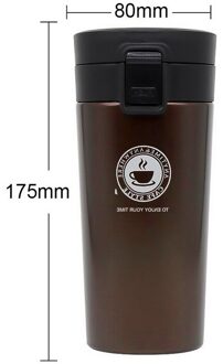 380Ml Geïsoleerde Beker Dubbele Wand Roestvrij Auto Thermoskan Toepasselijk Mok Draagbare Koffie Geïsoleerde Fles Water C