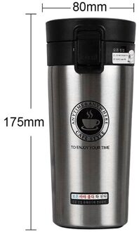 380Ml Geïsoleerde Beker Dubbele Wand Roestvrij Auto Thermoskan Toepasselijk Mok Draagbare Koffie Geïsoleerde Fles Water