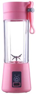 380Ml Oplaadbare Usb Elektrische Veiligheid Juicer Cup Ijs Blender Waterdicht roze