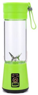 380Ml Usb Oplaadbare Blender Mixer 6 Blades Juicer Fles Cup Sap Citrus Citroen Fruit Smoothie Squeezers groen