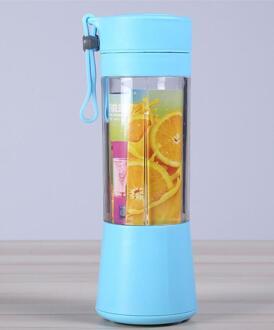 380Ml Usb Oplaadbare Juicer Cup Sap Citrus Blender Citroen Groenten Fruit Milkshake Smoothie Squeezers Ruimers Fles Blauw