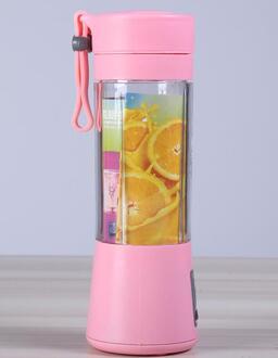 380Ml Usb Oplaadbare Juicer Cup Sap Citrus Blender Citroen Groenten Fruit Milkshake Smoothie Squeezers Ruimers Fles Roze