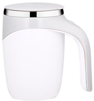 380Ml Zelf Roeren Mug304 Roestvrijstalen Ketel Geïsoleerde Mengen Koffiekopje Magnetische Controle Smart Koffie Cup wit