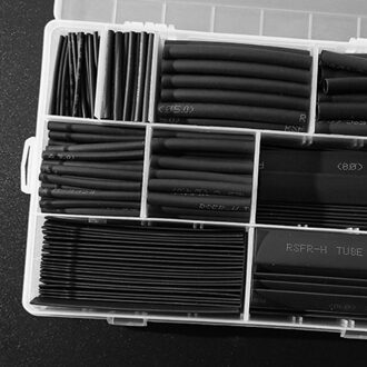 385 Stuks Set Black Polyolefine Krimpen Diverse Krimpkous Draad Kabel Geïsoleerde Sleeving Tubing Set