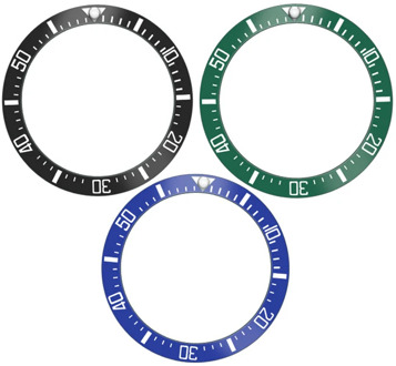 38mm Black Blue Green Ceramic Bezel Watch Ring Scratch-Resistant Insert Ring for GMT Watch 40mm Casing Watch Accessories