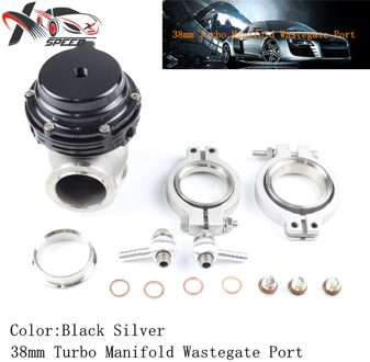38Mm Externe Wastegate V-Band Flens Turbo Waste Gate Voor Supercharge Turbo Manifold Met XX-ST38MM Zilver
