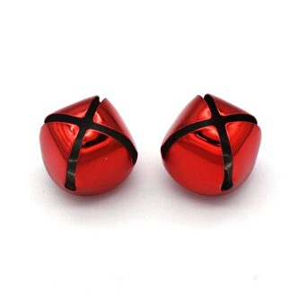 38Mm Rode Jingle Bell Charms Kerst Bell Duurzaam Jingle Cross Bells Decoratie Ornamenten Hanger Bells Met Lint Diy Craft
