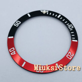 38Mm Zwart Blauw Rood Titanium Bezel Insert Voor 40Mm Sub Automatic Horloge zwart rood