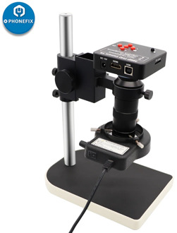 38MP HDMI VGA Industry Digital Microscope HD Camera 180X C mount lens 56LED ring Light For Phone Electronics Soldering Repair