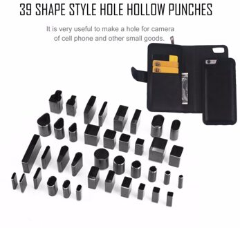 39 Stks/set Lederen Hole Hollow Cutter Punch Sets Metalen Hole Cutter Stoten Handgemaakte Lederen Craft Diy Tool Voor Telefoon Holster