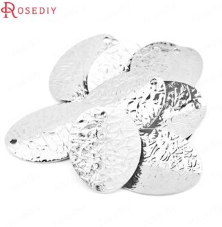(39181)20 Stuks 21.5X15.5Mm Zilver Kleur Messing Gebogen Reliëf Oval Charms Hangers Sieraden Maken Levert Diy Accessoires