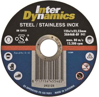 392115 Diamantdoorslijpschijf - 115 x 22,23 x 1mm - RVS - inox