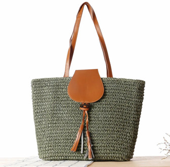 39x28CM New Style Shoulder Straw Bag Japanese Style Natural Style Woven Bag Beach Bag Summer Vacation Casual Bag a7260