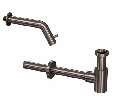 3B Fonteinkraanset - wandFonteinkraan - designSifon - Metal black 9902454 Metal Black (Zwart)