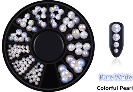 3D 2.5 Mm/4 Mm/5 Mm/6 Mm Nail Charms Acryl Ab Parel Crystal Rhinestones Wiel nail Art Decoraties Accessoires NRD116