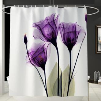 3D 4 Pcs Badkamer Douchegordijn Bloem Print Duurzaam Waterdicht Bad Gordijn Set Wc Cover Mat Antislip badkamer Tapijt Set 1stk