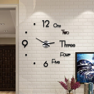 3D Acryl Spiegel Wandklok Diy Digitale Muur Horloge Moderne Stereoscopische Stille Klokken Home Decoratie Woonkamer Stickers