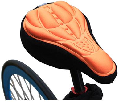 3D Ademend Fietsstoeltje Cover Reliëf Hoog-elastische Kussen Perfecte Fiets Accessoire oranje