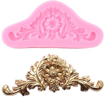 3D Barok Relief Siliconen Mallen Kroon Fondant Mould Cake Decorating Gereedschap Snoep Polymeer Klei Chocolade Gumpaste Mallen