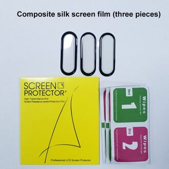 3D Beschermende Film Glas Voor Xiaomi Mi Band 6 Volledige Cover Voor Mi Band 6 Smart Horlogeband Soft Screen Protector voor Mi Band 6 Case composite 3stk