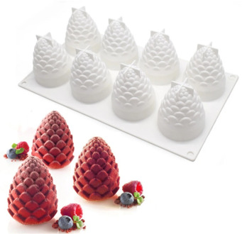 3D Cake Decorating Tools Silicone Molds 8 Holes Pine Cones Shaped Baking Tool for chocolate Cakes Mousse Ice Cream Dessert
