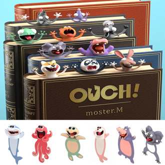 3D Cartoon Animal Style Bookmarks Funny Bookmarks Stationery PVC Seal Octopus Ocean Series Stationery Personalized