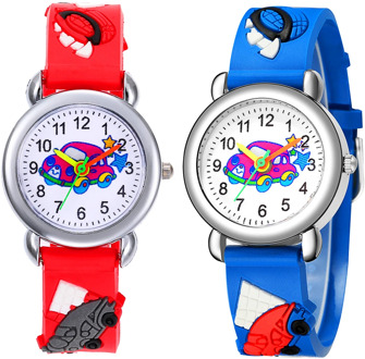 3D Cartoon Car Watch Kids Girls Boys Students Quartz Wrist Watch Waterproof Children Watches Clock Baby Christmas Gift for Kid
