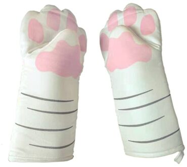 ! 3D Cartoon Cat Paws Ovenwanten Lange Katoenen Bakken Isolatie Handschoenen Magnetron Hittebestendige Antislip Keuken Handschoenen