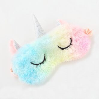 3D Cartoon Unicorn Eye Mask Silk Variety Sleeping Mask Plush Eye Shade Cover Eyeshade Relax Mask For Travel Home Party 1