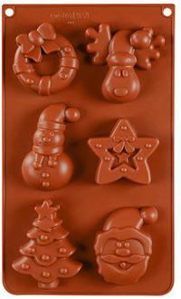 3D Chocolate Mold Silicone Chocolates Molds for Baking Nonstick Jelly Pudding Sugarcraft Mould DIY Christmas Series Elk Snowman