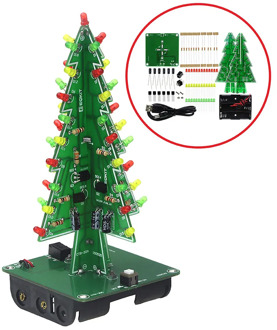 3D Christmas Tree Assemble Kit ICStation DIY Soldering Practice, 3D Christmas Tree Electronic Assemble Kit, Circuit Solder STEM