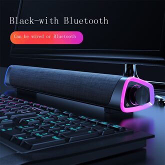 3D Computer Speakers Bluetooth 5.0 Bedrade Luidspreker Surround Soundbar Speaker Stereo Subwoofer Sound Bar Voor Laptop Notebook Pc Bluetooth zwart