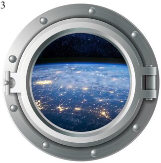 3D Cosmic Space Planeet Gebroken Muurstickers Voor Kinderen Kamers Slaapkamer Nursery Woondecoratie Decals Muurschilderingen Breken De Muursticker