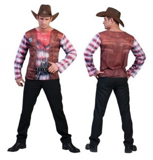 3D Cowboy shirt voor heren 56 (L) - Carnavalskostuums Multikleur