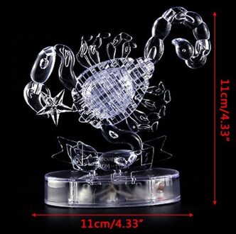 3D Crystal Puzzel Schorpioen Constellation Model Met Led Knipperlicht Jigsaw Montage Diy Blokken Kinderen